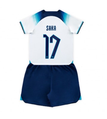 England Bukayo Saka #17 Hemmakläder Barn VM 2022 Kortärmad (+ Korta byxor)
